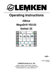LEMKEN iQblue MegaDrill V02.03 Solitair 25 Operating Instructions Manual