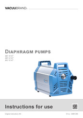 vacuubrand MD 12 NT Instructions For Use Manual