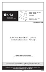 Kalia RUSTIK AC1504 Installation Instructions / Warranty