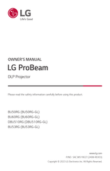 LG ProBeam BU50RG.AWD Owner's Manual