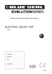 Blue Seal E57-B Installation And Operation Manual