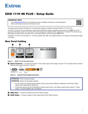 Extron electronics EDID 111H 4K PLUS Setup Manual
