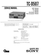 Sony TC-D507 Service Manual