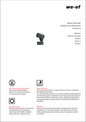 WE-EF FLC301 Installation And Maintenance Instructions Manual
