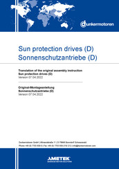 Ametek Dunkermotoren D339-G Translation Of The Original Assembly Instruction
