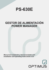 Optimus PS-630E Installation And Operating Instructions Manual
