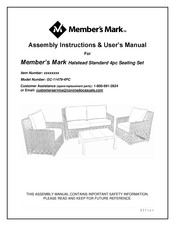 Member's Mark GC-11479-4PC Assembly Instructions & User Manual