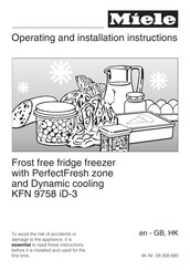 Miele KFN 9758 iD-3 Operating And Installation Instructions