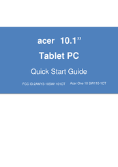 Acer SW110-1CT Quick Start Manual