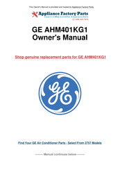 GE AHM65 Series Owner's Manual