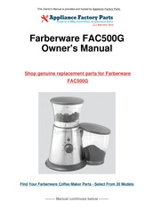 Farberware FAC500G ACCENTS Use & Care Instructions Manual
