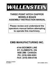 EMB MFG Wallenstein BX42S Assembly & Instruction Manual