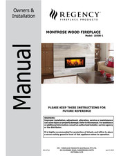 Regency MONTROSE L850B-1 Owners & Installation Manual