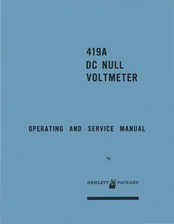 HP 419A Operating And Service Manual