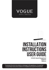 VOGUE APPLIANCES 330250 Installation Instructions & User Manual