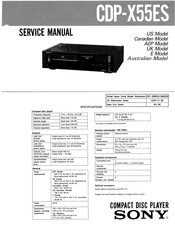 Sony CDP-X55ES Service Manual