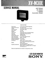 Sony XV-M30E Service Manual