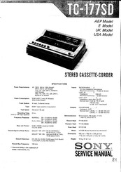 Sony TC-177SD Service Manual