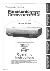 Panasonic Omnivision PV-4666 Operating Instructions Manual