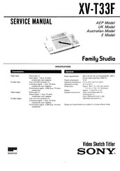 Sony Family Studio XV-T33F Service Manual