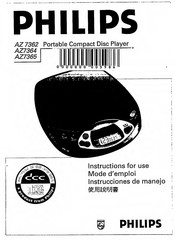Philips AZ 7364 Instructions For Use Manual