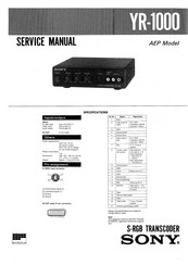 Sony YR-1000 Service Manual