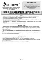 Nu-Flame EVOLUTION BLAZE 600 Use & Maintenance Instructions