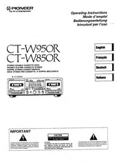 Pioneer CT-W850R Operating Instructions Manual