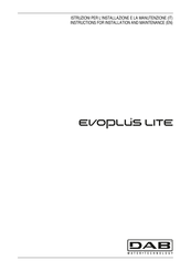 DAB Evoplus Lite 60/180-25 Instruction For Installation And Maintenance