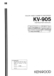 Kenwood KV-905 Instruction Manual