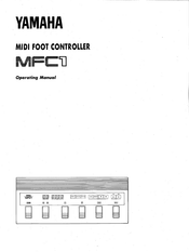 Yamaha MFC1 Operating Manual