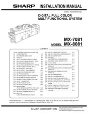 Sharp MX-7081 Installation Manual