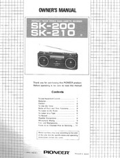 Pioneer SK-200 Owner's Manual