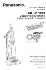Panasonic MCV7399 - UPRIGHT VACUUM Operating Instructions Manual