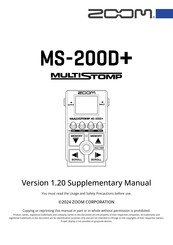 Zoom MultiStomp MS-200D+ Supplementary Manual
