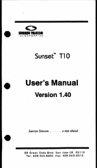 Sunrise telecom Sunset T10 User Manual