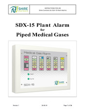 SHIRE CONTROLS SDX-15 Instructions For Use Manual