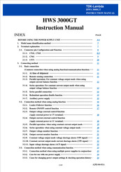 TDK-Lambda HWS 3000GT Instruction Manual