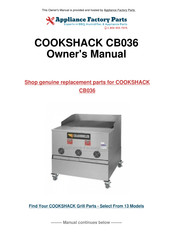 Cookshack CB036 Owner's Manual