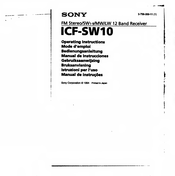 Sony ICF-SW10 Operating Instructions Manual