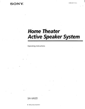 Sony SA-VA35 Operating Instructions Manual