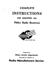 Philco SUPERHETERODYNE 18 Instructions Manual