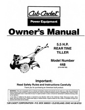 Cub Cadet 448 Owner's Manual