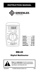 Textron Greenlee DM-40 Instruction Manual