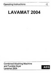AEG LAVAMAT 2004 Operating Instructions Manual
