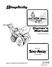 Simplicity Sno-Away 430 Owner's Manual