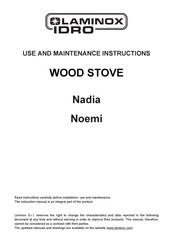 LAMINOX Idro Noemi Use And Maintenance Instructions