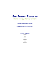 SunPower RESERVE-INV-1-P5-L1-INT Quick Installation Manual