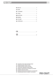 Pro-Craft ST1000 Translation Of The Original Operating Manual
