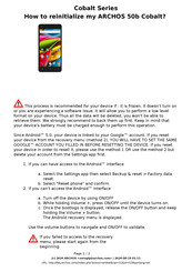 Archos 50b Cobalt How To Reinitialize